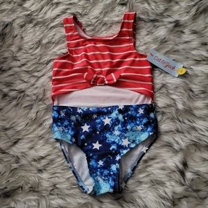 Cat & Jack USA flag one piece swimsuit 4T